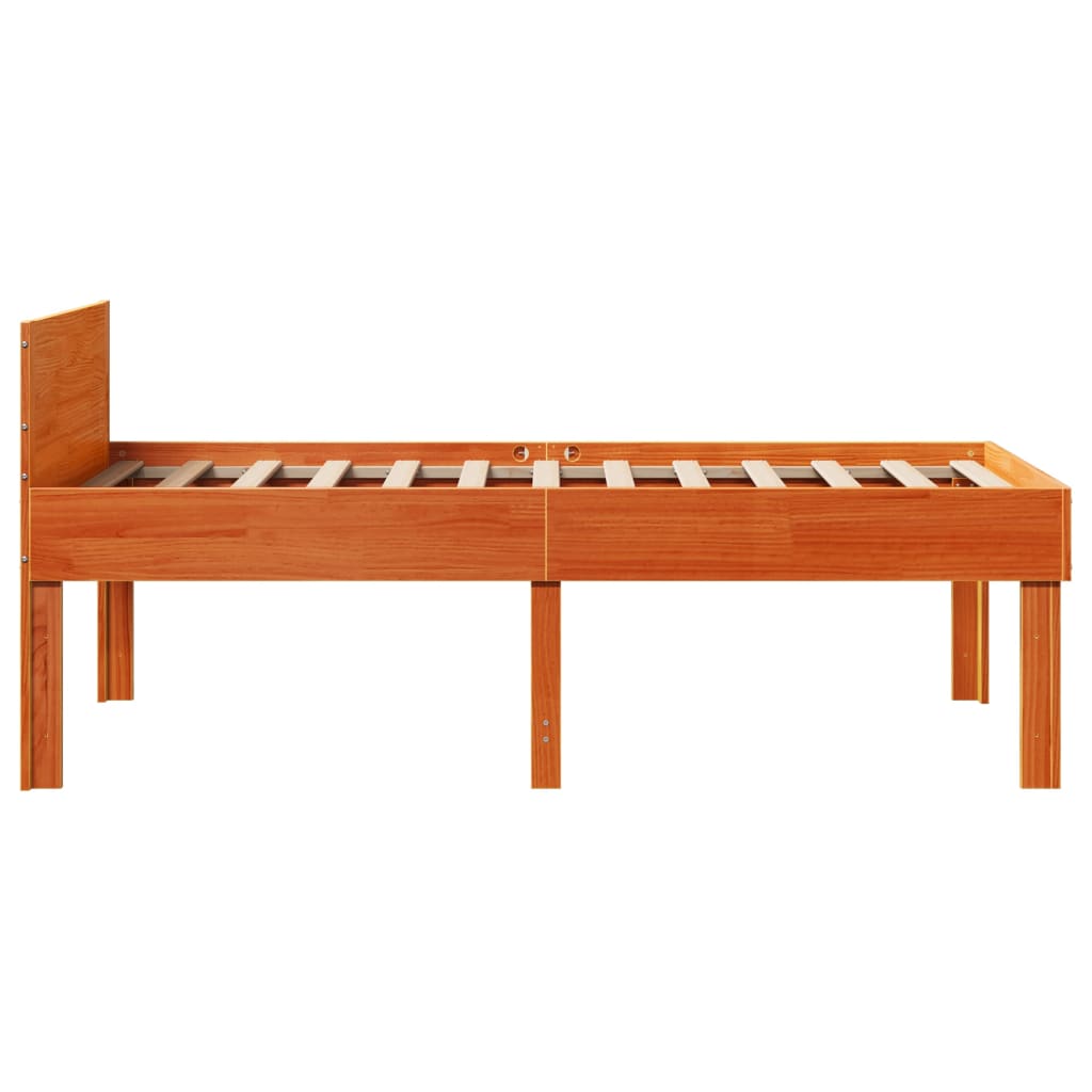 Letto senza Materasso Marrone Cera 75x190 cm in Legno di Pino - homemem39