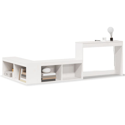 Comodino con Scrivania Bianco 232x122x75 cm in Legno di Pino - homemem39