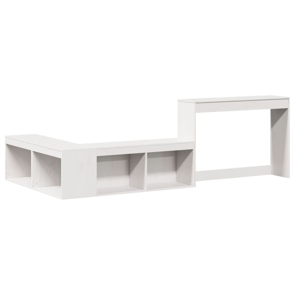 Comodino con Scrivania Bianco 232x122x75 cm in Legno di Pino - homemem39