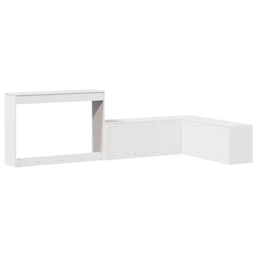 Comodino con Scrivania Bianco 232x122x75 cm in Legno di Pino - homemem39