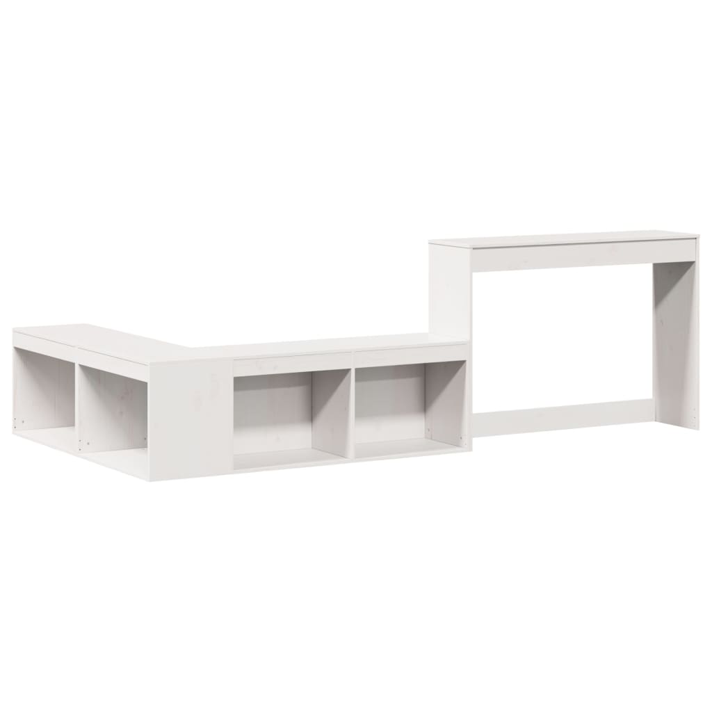 Comodino con Scrivania Bianco 232x112x75 cm in Legno di Pino - homemem39