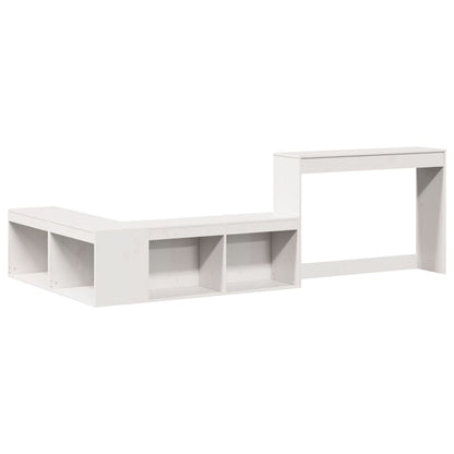 Comodino con Scrivania Bianco 232x112x75 cm in Legno di Pino - homemem39
