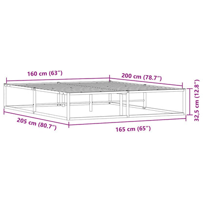 Giroletto senza Materasso Bianco 160x200 cm Metallo