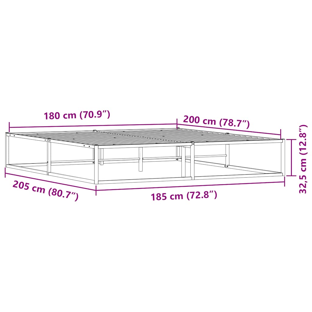 Giroletto senza Materasso Bianco 180x200 cm Metallo