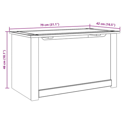 Cesta con Coperchio Panama 79x42x46 cm Legno Massello di Pino