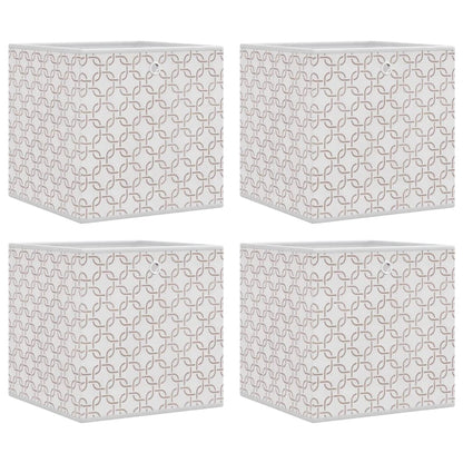 Scatole Portaoggetti 4 pz Crema 32x32x32 cm Tessuto non Tessuto