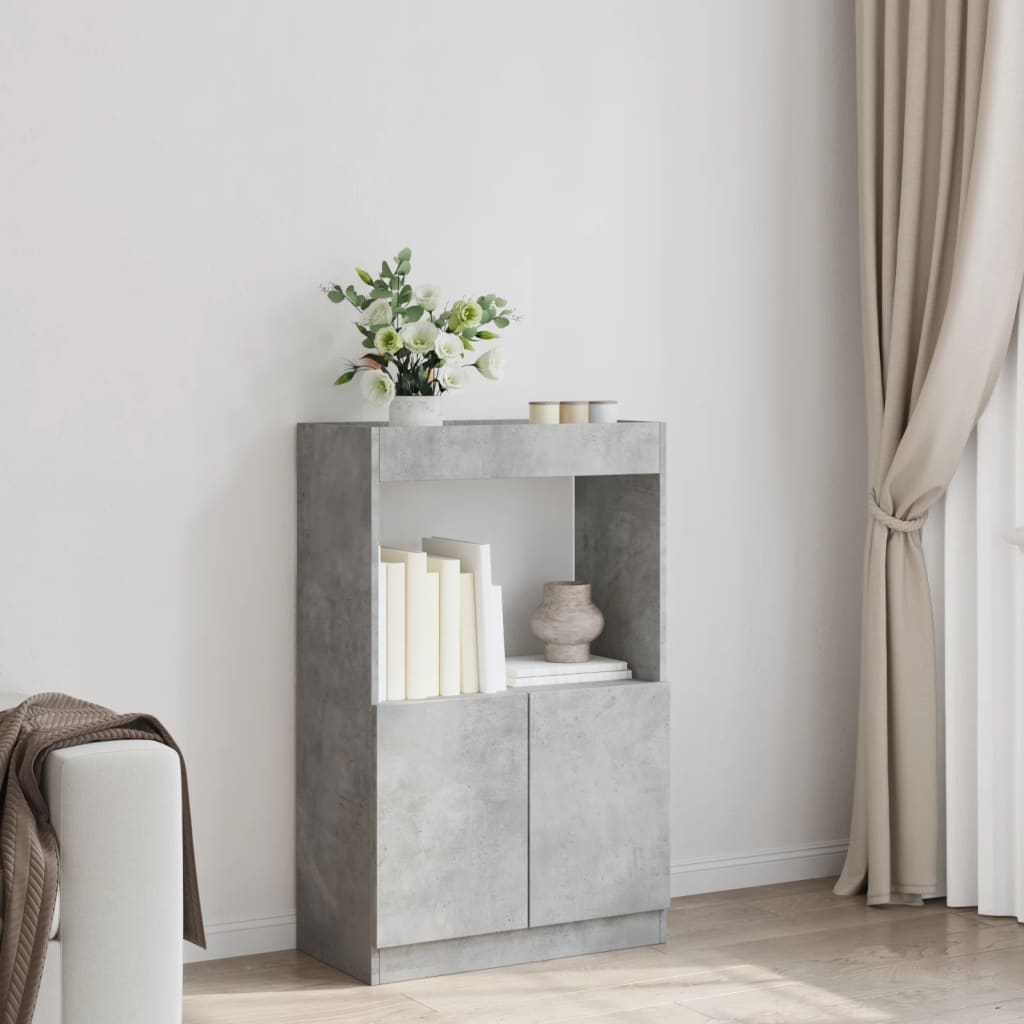 Credenza Grigio Cemento 63x33x100 cm in Truciolato