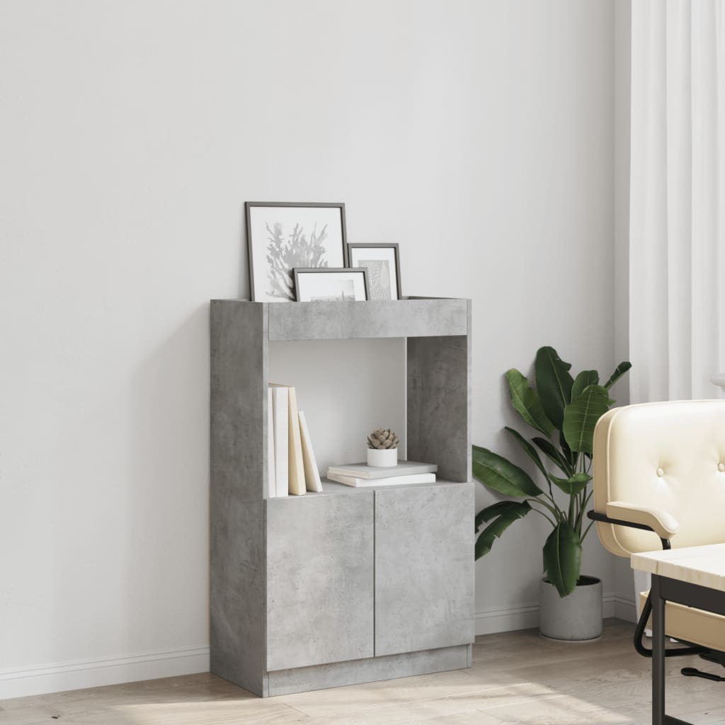 Credenza Grigio Cemento 63x33x100 cm in Truciolato