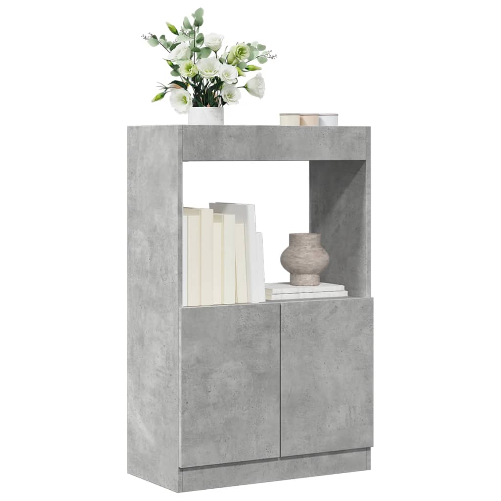 Credenza Grigio Cemento 63x33x100 cm in Truciolato