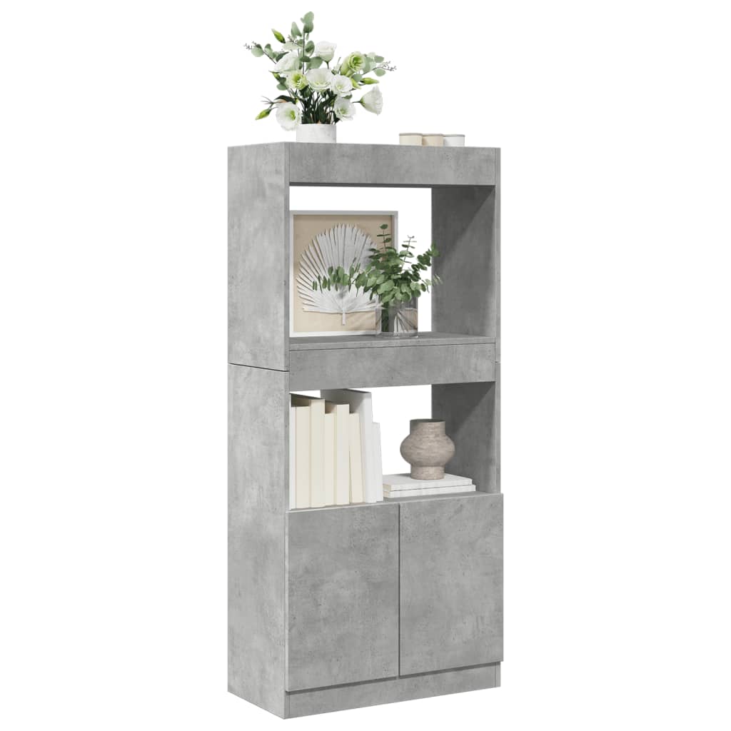 Credenza Grigio Cemento 63x33x140 in Truciolato