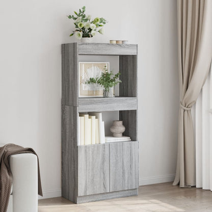 Credenza Grigio Sonoma 63x33x140 cm in Truciolato