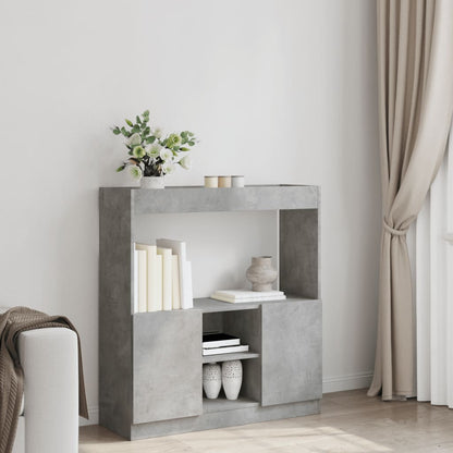 Credenza Grigio Cemento 92x33x100 cm in Legno Multistrato