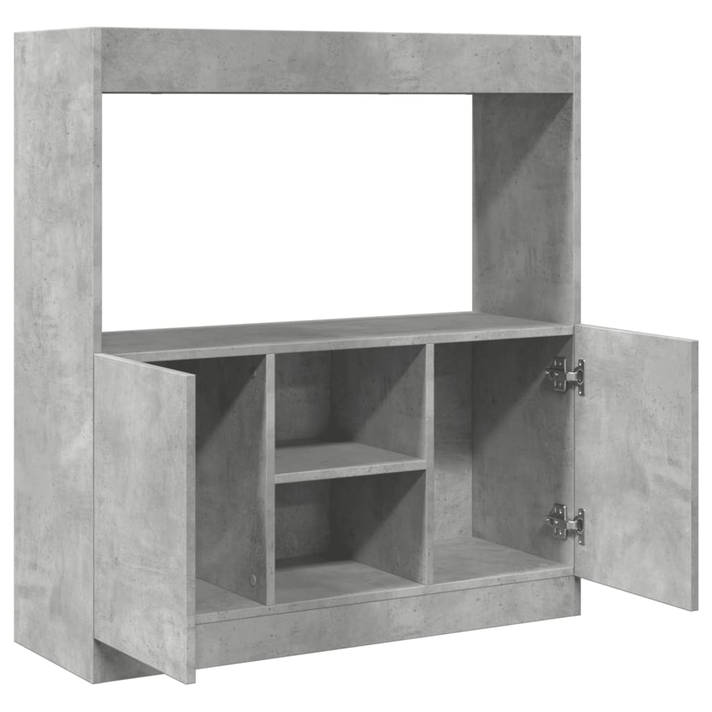 Credenza Grigio Cemento 92x33x100 cm in Legno Multistrato