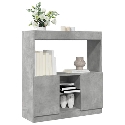 Credenza Grigio Cemento 92x33x100 cm in Legno Multistrato