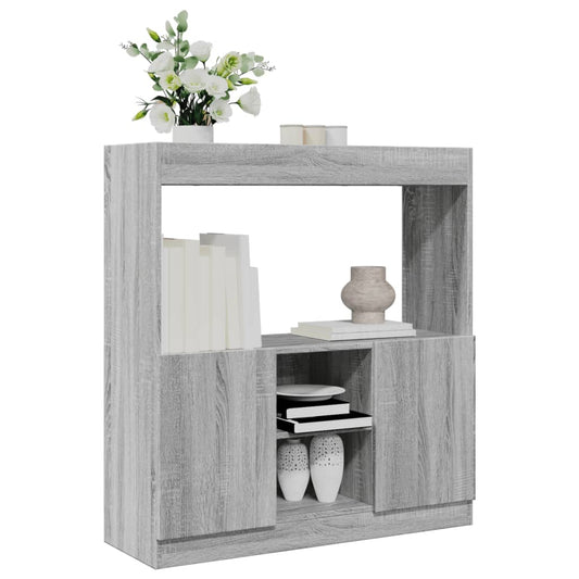 Credenza Grigio Sonoma 92x33x100 cm in Legno Multistrato