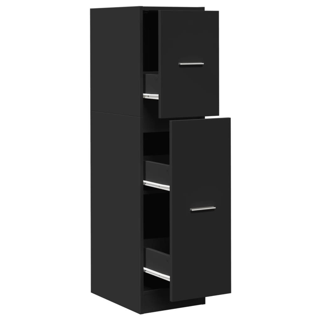 Armadietto da Farmacia Nero 30x41x118 cm in Truciolato | homemem39