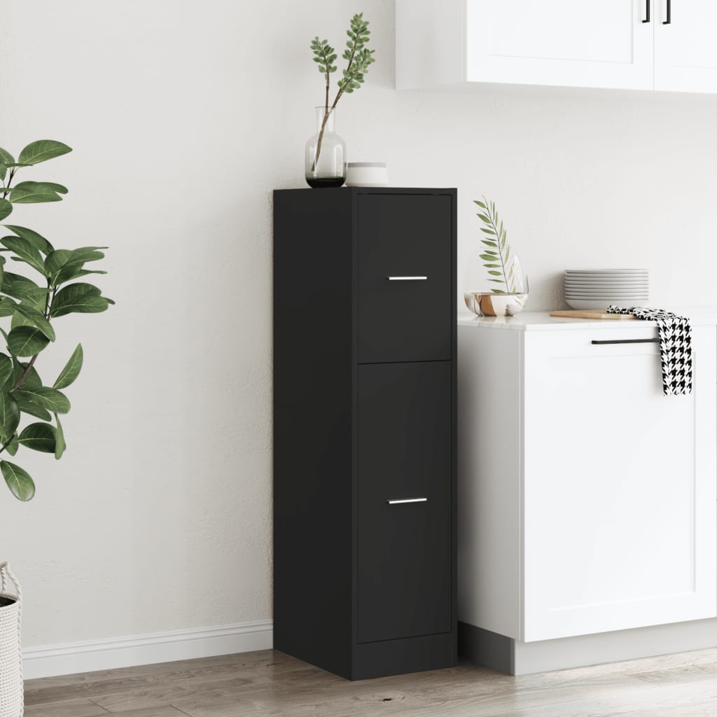 Armadietto da Farmacia Nero 30x41x118 cm in Truciolato | homemem39