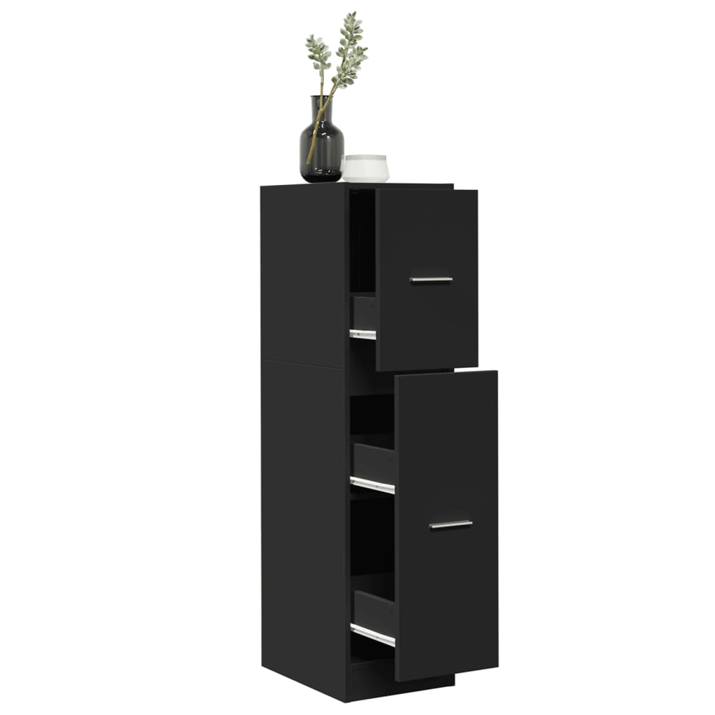 Armadietto da Farmacia Nero 30x41x118 cm in Truciolato | homemem39