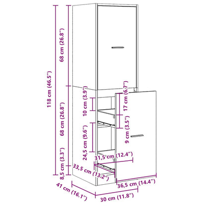 Armadietto da Farmacia Legno Vecchio 30x41x118 cm in Truciolato | homemem39
