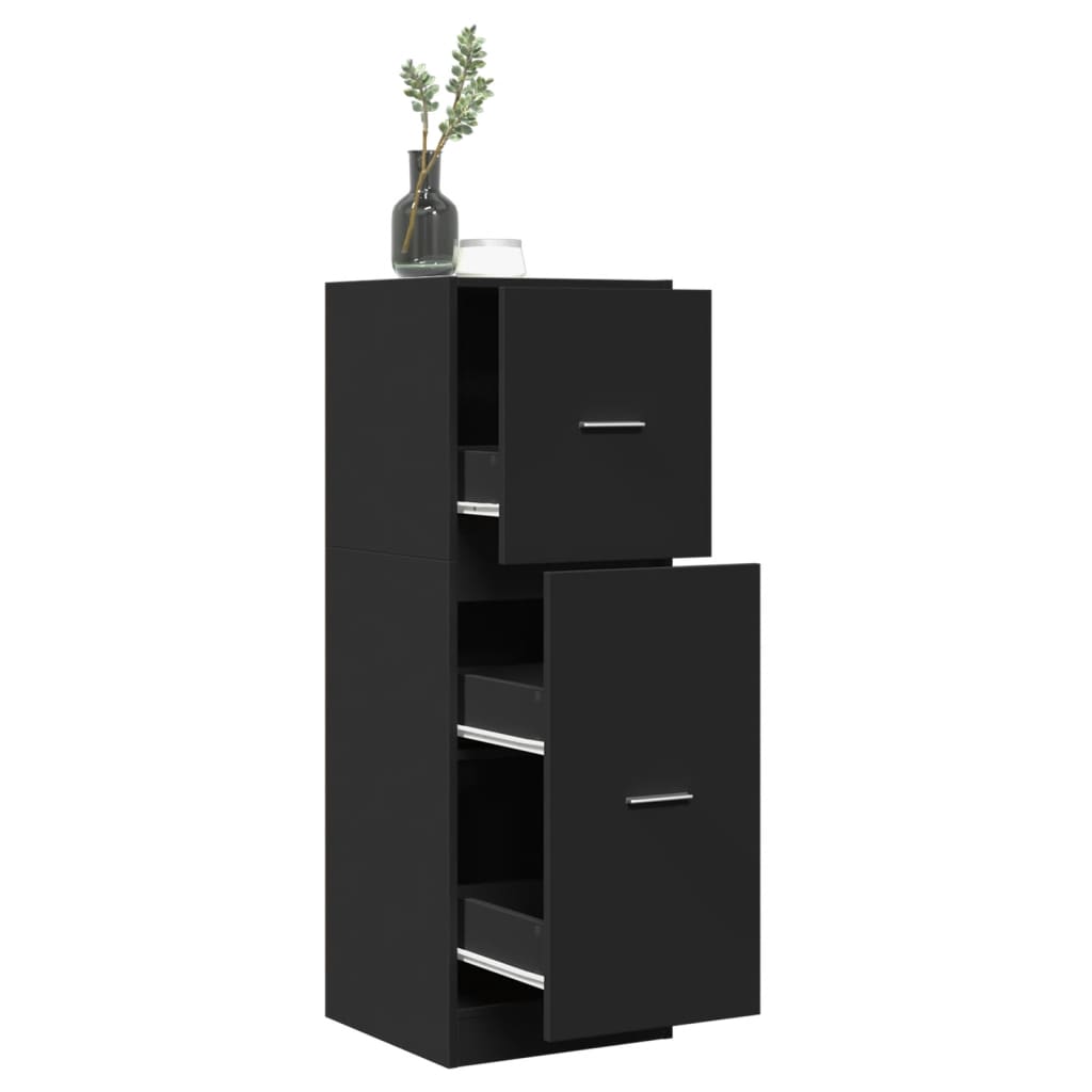 Armadietto da Farmacia Nero 40x41x118 cm in Truciolato | homemem39