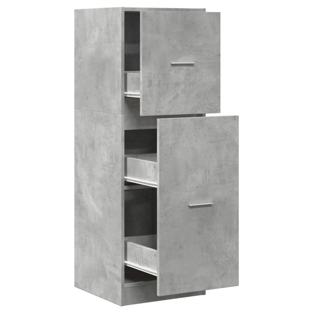Armadietto da Farmacia Grigio Cemento 40x41x118 cm Truciolato