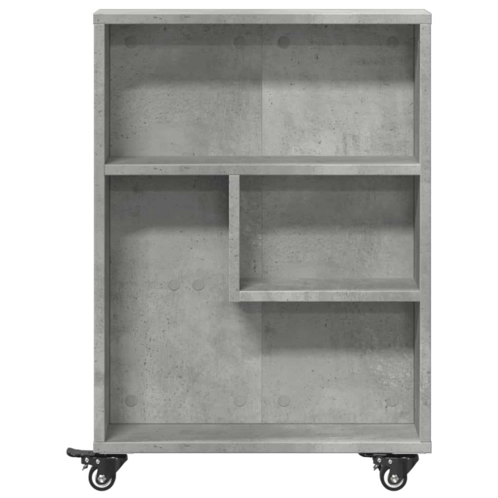 Carrello Stretto Grigio Cemento 48x13x68 cm in Truciolato