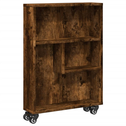 Carrello Stretto Rovere Fumo 48x13x68 cm in Truciolato