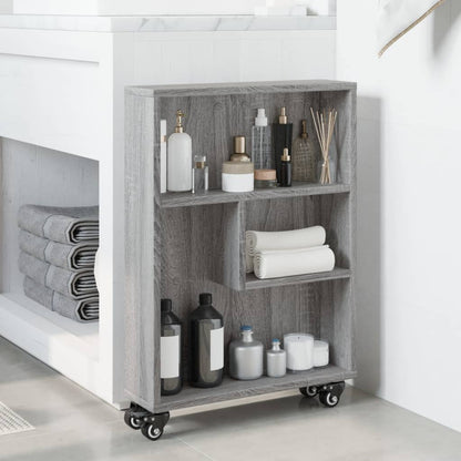 Carrello Stretto Grigio Sonoma 48x13x68 cm in Truciolato