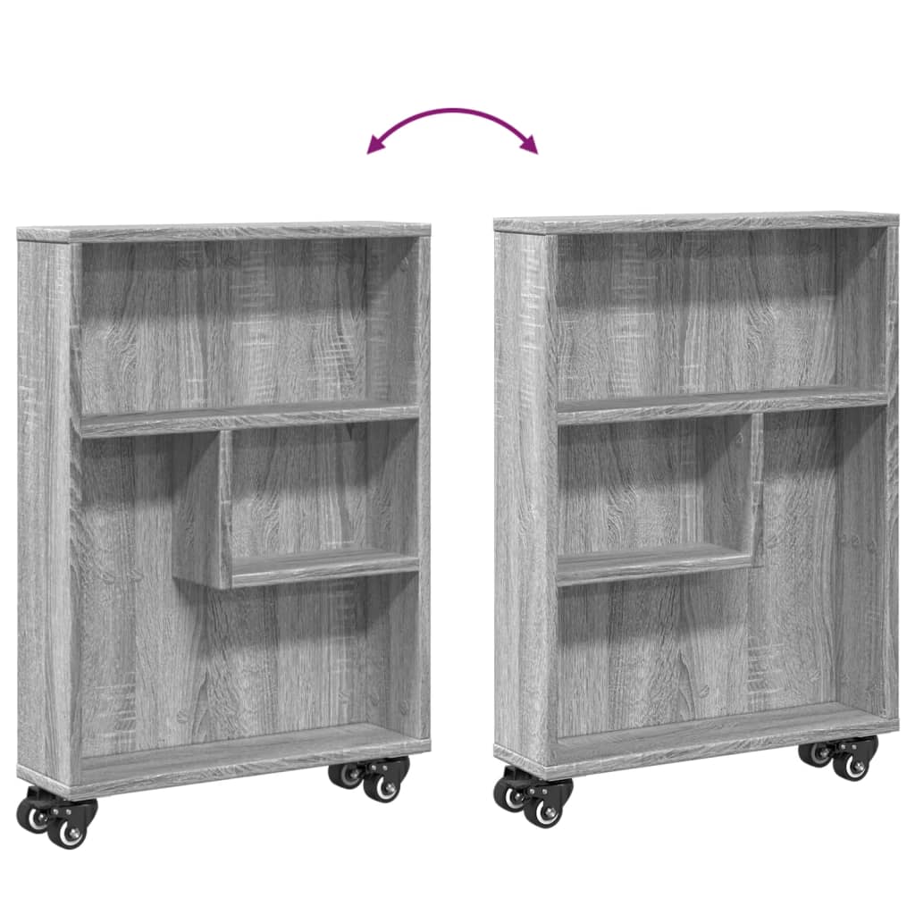 Carrello Stretto Grigio Sonoma 48x13x68 cm in Truciolato