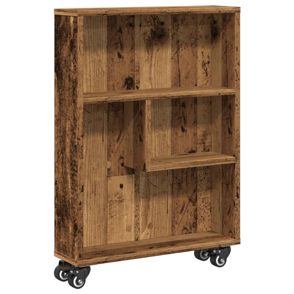 Carrello Stretto Legno Vecchio 48x13x68 cm in Truciolato | homemem39