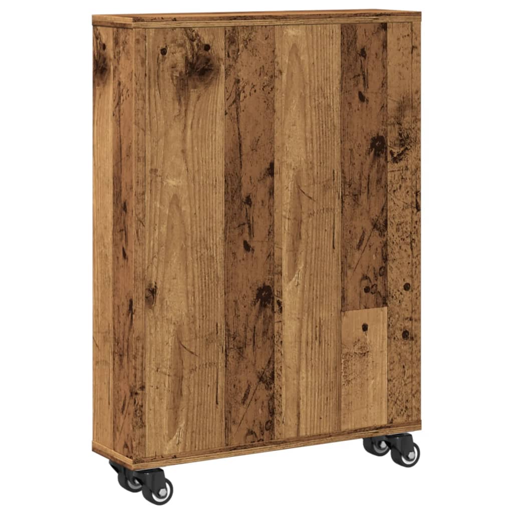 Carrello Stretto Legno Vecchio 48x13x68 cm in Truciolato | homemem39