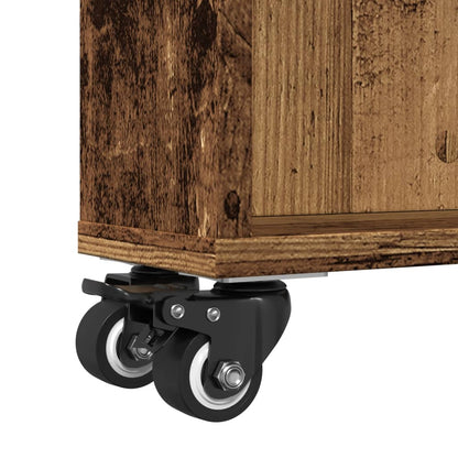 Carrello Stretto Legno Vecchio 48x13x68 cm in Truciolato | homemem39