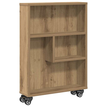 Carrello Stretto Rovere Artigianale 48x13x68 cm in Truciolato