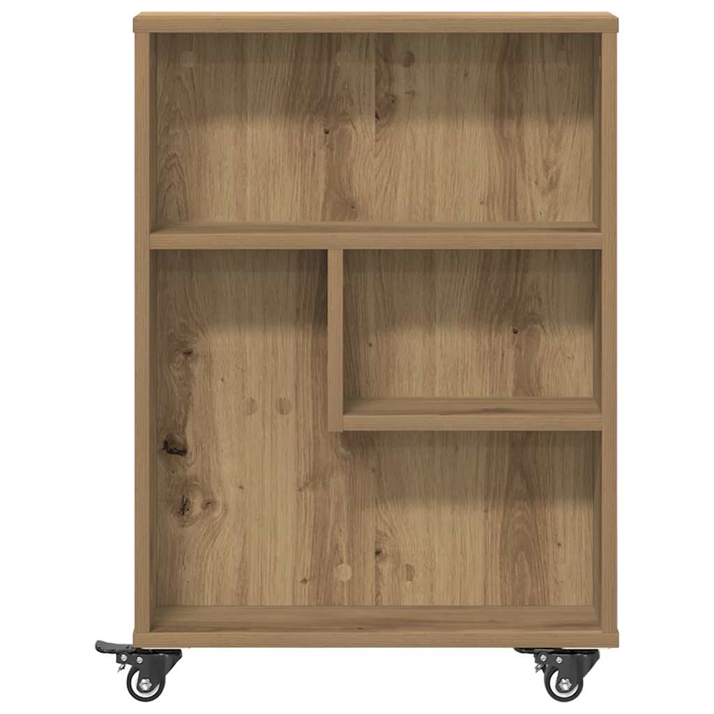 Carrello Stretto Rovere Artigianale 48x13x68 cm in Truciolato