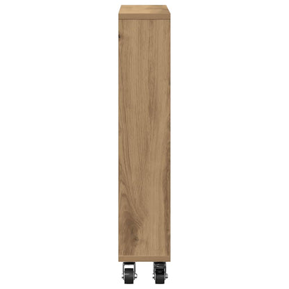 Carrello Stretto Rovere Artigianale 48x13x68 cm in Truciolato