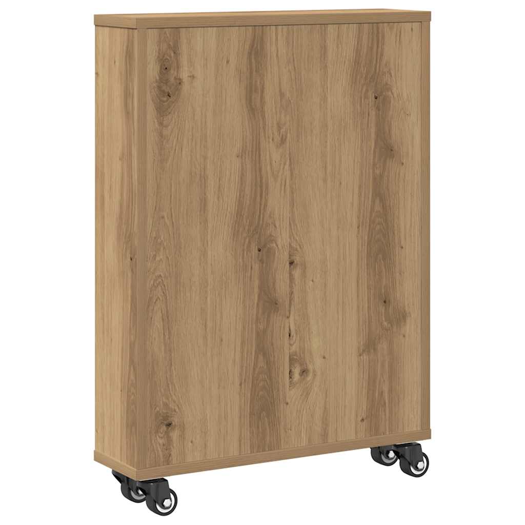 Carrello Stretto Rovere Artigianale 48x13x68 cm in Truciolato | homemem39