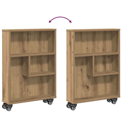 Carrello Stretto Rovere Artigianale 48x13x68 cm in Truciolato