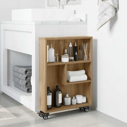 Carrello Stretto Rovere Artigianale 48x13x68 cm in Truciolato
