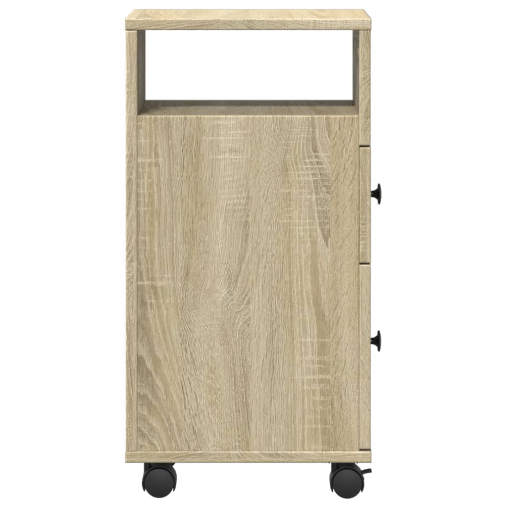 Mobile da Bagno Stretto con Ruote Rovere Sonoma in Truciolato | homemem39