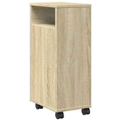 Mobile da Bagno Stretto con Ruote Rovere Sonoma in Truciolato | homemem39
