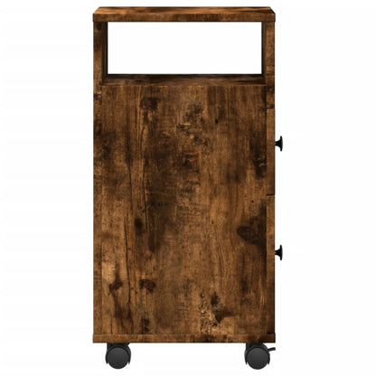 Mobile da Bagno Stretto con Ruote Rovere Fumo in Truciolato | homemem39