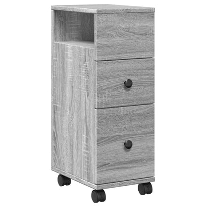 Mobile da Bagno Stretto con Ruote Grigio Sonoma in Truciolato | homemem39