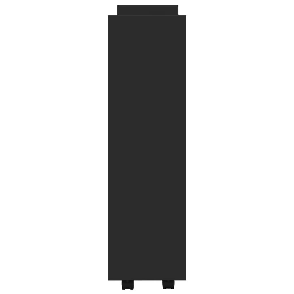 Carrello Portaoggetti Stretto a 3 Livelli Nero in Truciolato - homemem39