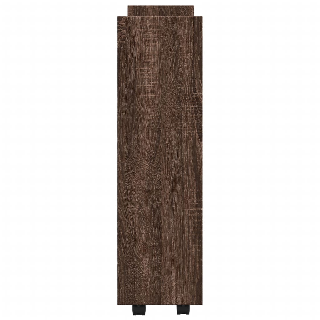 Carrello Stretto a 3 Livelli Rovere Marrone in Truciolato - homemem39