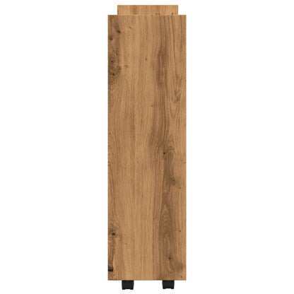 Carrello Stretto a 3 Livelli Rovere Artigianale in Truciolato - homemem39