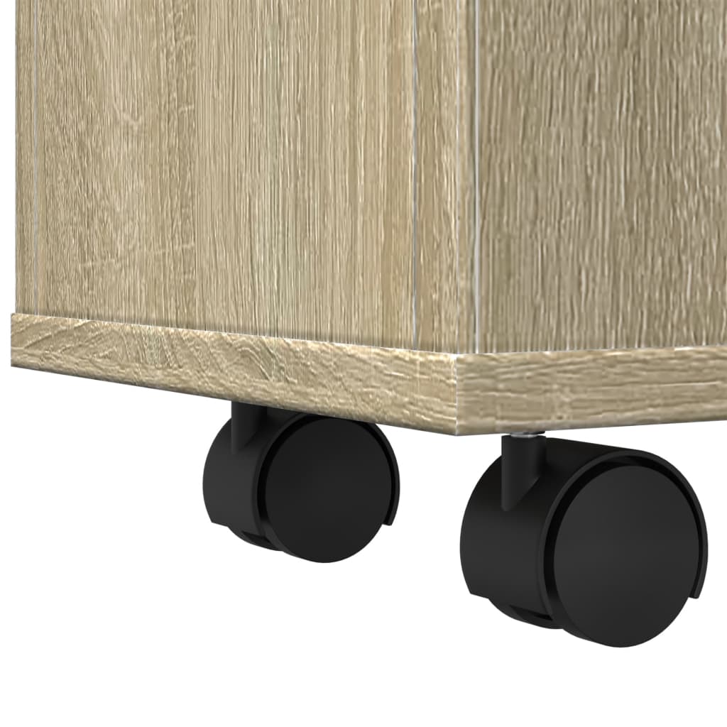 Mobile da Bagno Stretto con Ruote Rovere Sonoma in Truciolato | homemem39