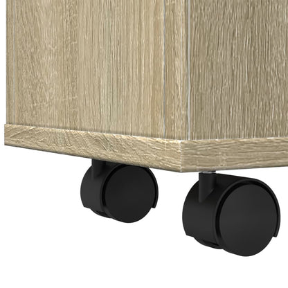 Mobile da Bagno Stretto con Ruote Rovere Sonoma in Truciolato | homemem39