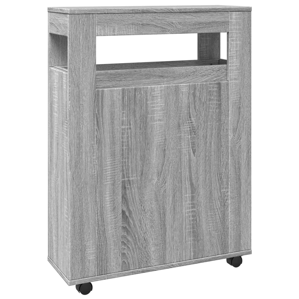 Mobile da Bagno Stretto con Ruote Grigio Sonoma in Truciolato | homemem39