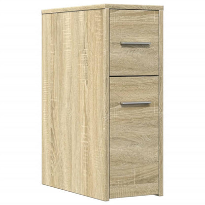 Armadietto da Bagno Stretto con Ruote Rovere Sonoma Truciolato | homemem39
