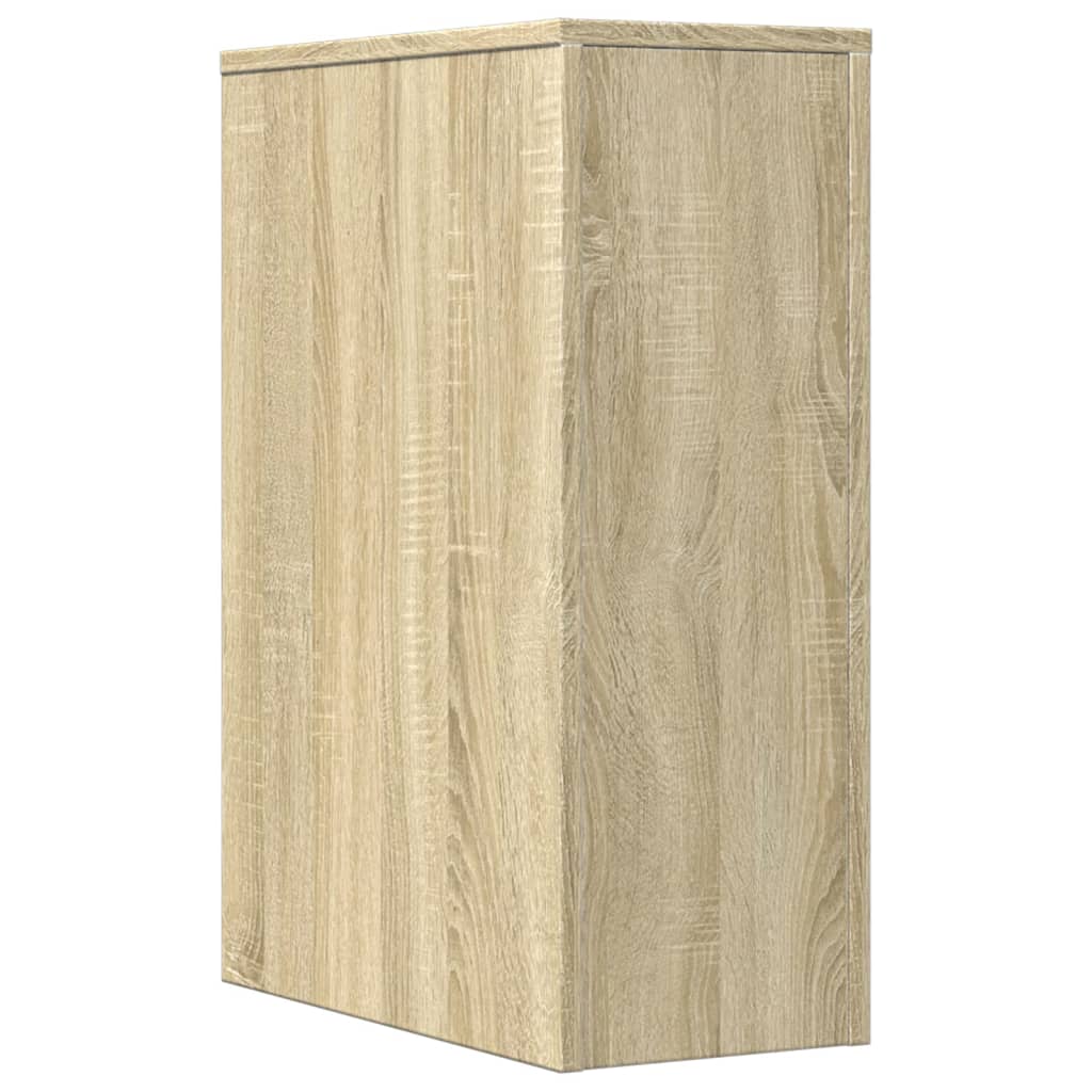 Armadietto da Bagno Stretto con Ruote Rovere Sonoma Truciolato | homemem39